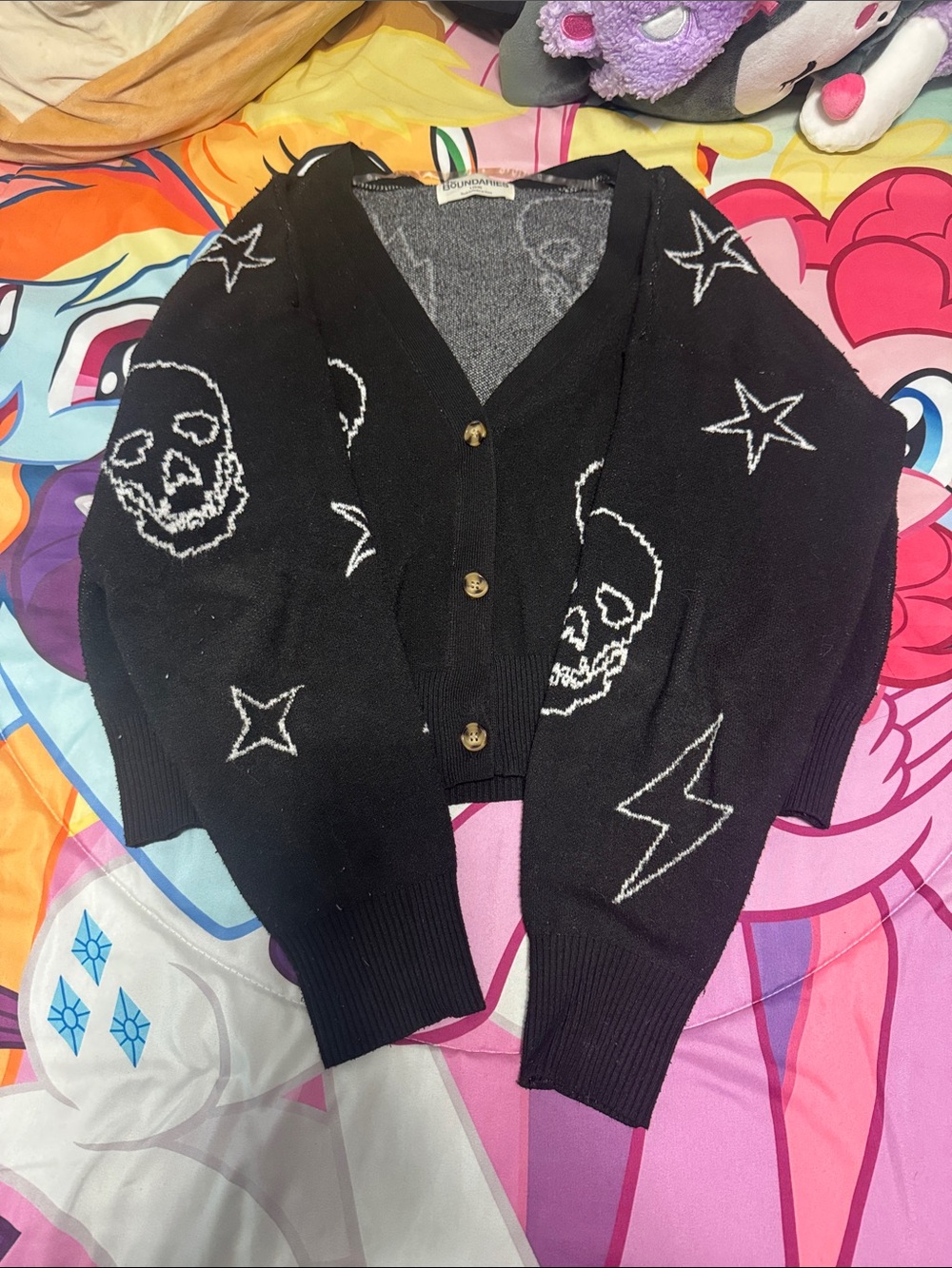 Black Skull & Star Button-Up Cardigan